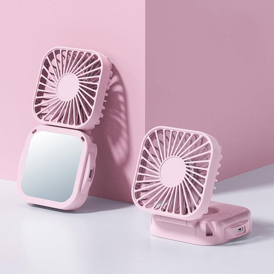Mini Foldable Neck Hanging Fan Portable USB Rechargeable Personal Cooler Pink Kemu |Fashion Home Kitchen Beauty