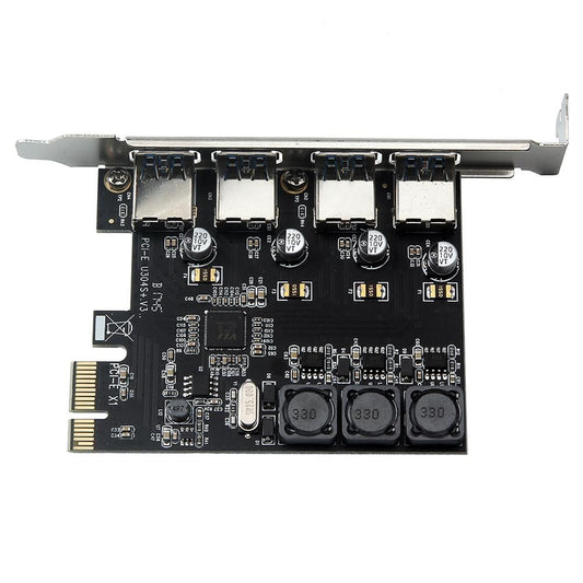 Four Ports USB 3.0 Super Fast 5Gbps PCI-E Expansion Card PCI Express Adapter Converter Card 6A Power Supply Module For Desktop PC Kemu |Fashion Home Kitchen Beauty