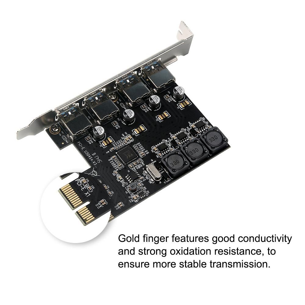 Four Ports USB 3.0 Super Fast 5Gbps PCI-E Expansion Card PCI Express Adapter Converter Card 6A Power Supply Module For Desktop PC Kemu |Fashion Home Kitchen Beauty