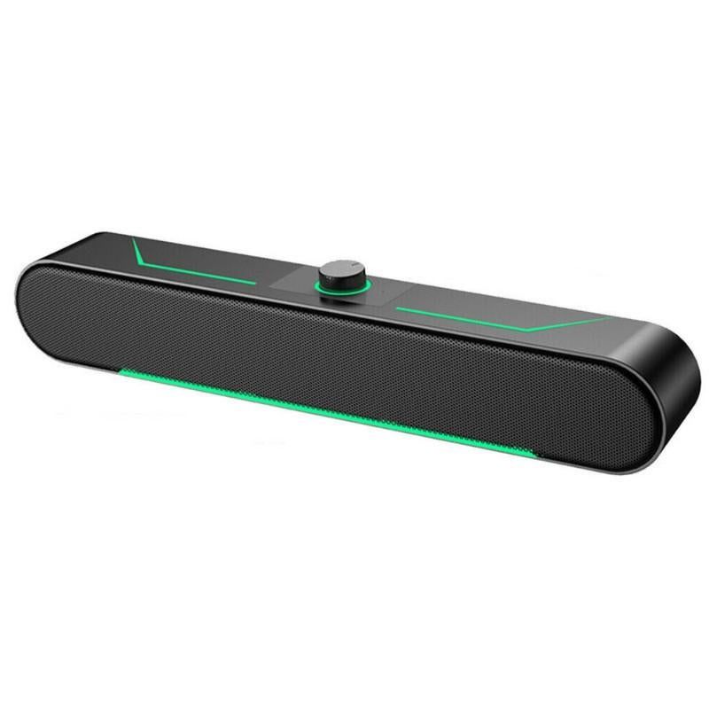 USB Wired Computer Speaker, HD Stereo Sound with Volume Control, Clamp-on Design, Black