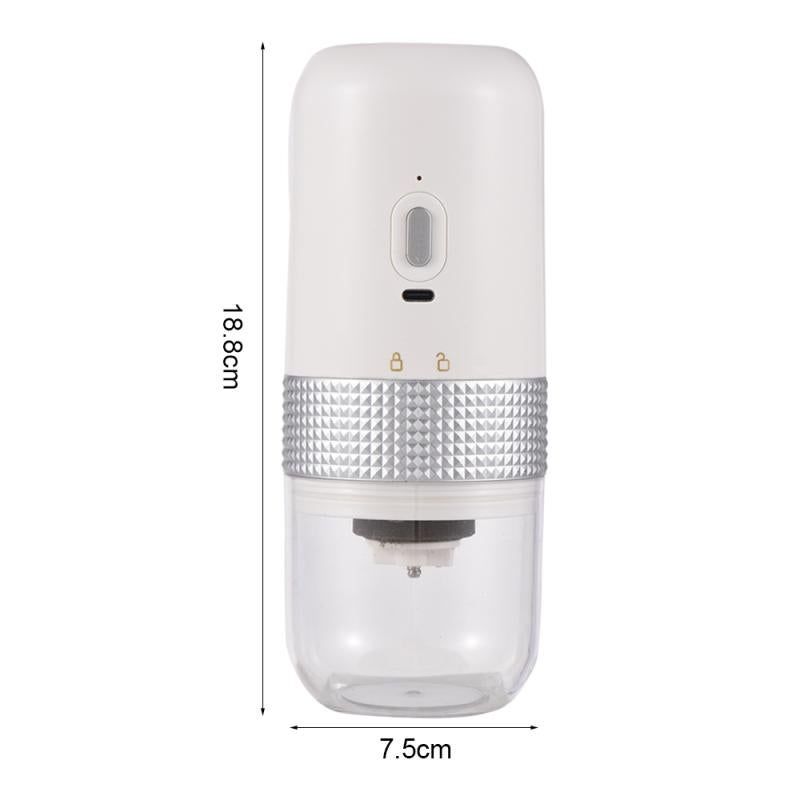 1pc Portable Electric Burr Coffee Grinder Grey 18.8cm 13W USB Rechargeable Kemu |Fashion Home Kitchen Beauty