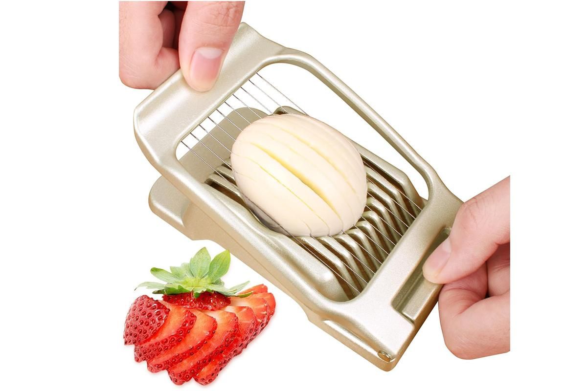 Aluminum Alloy Egg Slicer for Hard Boiled Eggs Strawberry Slicer for Salad-Black - Kemu |Fashion Home Kitchen Beauty