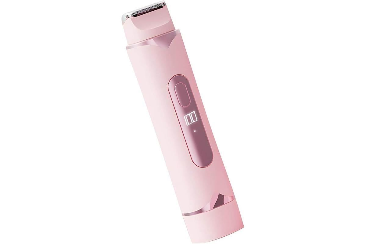 2-in-1 Electric Shaver and Bikini Trimmer with Display Facial Hair Remover-Pink Kemu |Fashion Home Kitchen Beauty