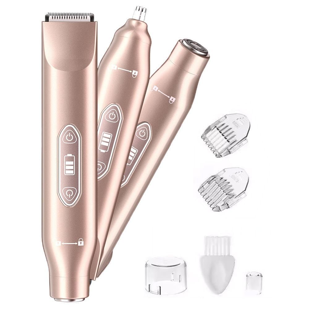 3-in-1 Electric Shaver Nose Hair Trimmer for Face Body Bikini Underarm and Legs - Rose Gold Kemu |Fashion Home Kitchen Beauty