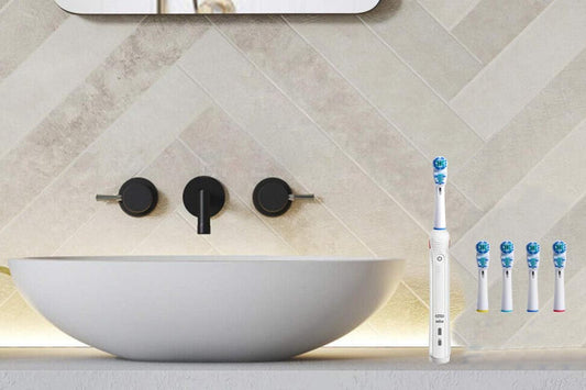 4 Piece Best Double Clean Replacement Brush Heads Compatible With Oral-B Kemu |Fashion Home Kitchen Beauty