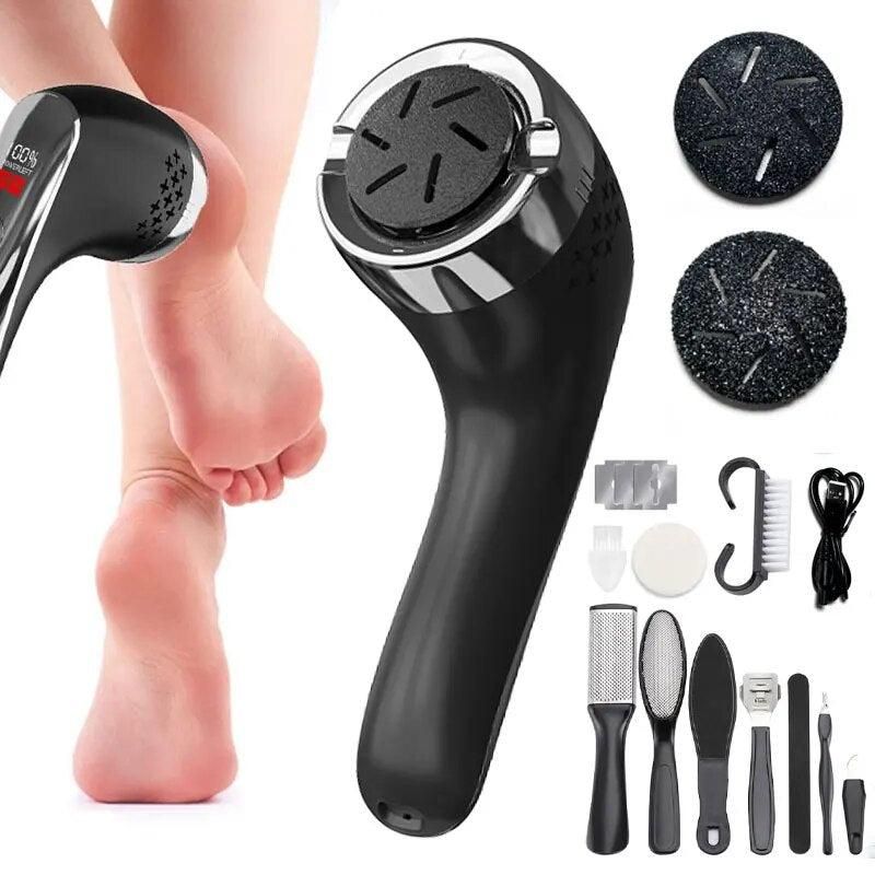 Electric Callus Remover for Feet Water-resistant 2 Speeds Pedicure Kit -Black and 12pcs kit Kemu |Fashion Home Kitchen Beauty
