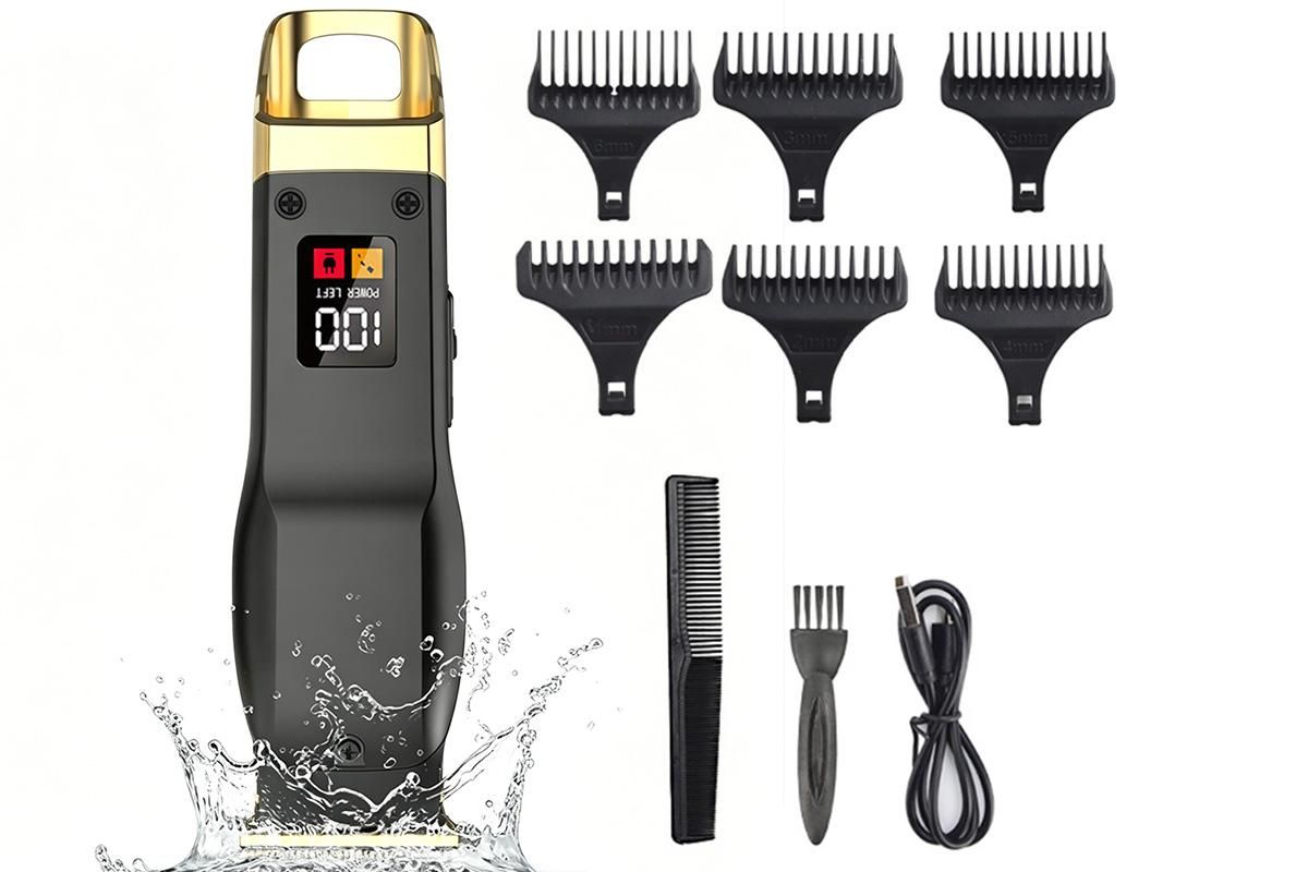 Rechargeable Men Hair Clipper Wet Dry Use for Home Dorm Barber Shop-Gold
