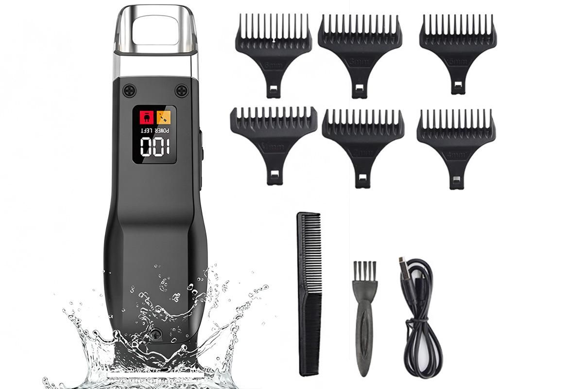 Rechargeable Men Hair Clipper Wet Dry Use for Home Dorm Barber Shop-Grey