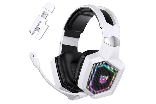 2.4GHz Wireless Gaming Headset with Flip Microphone for PC-White Kemu |Fashion Home Kitchen Beauty