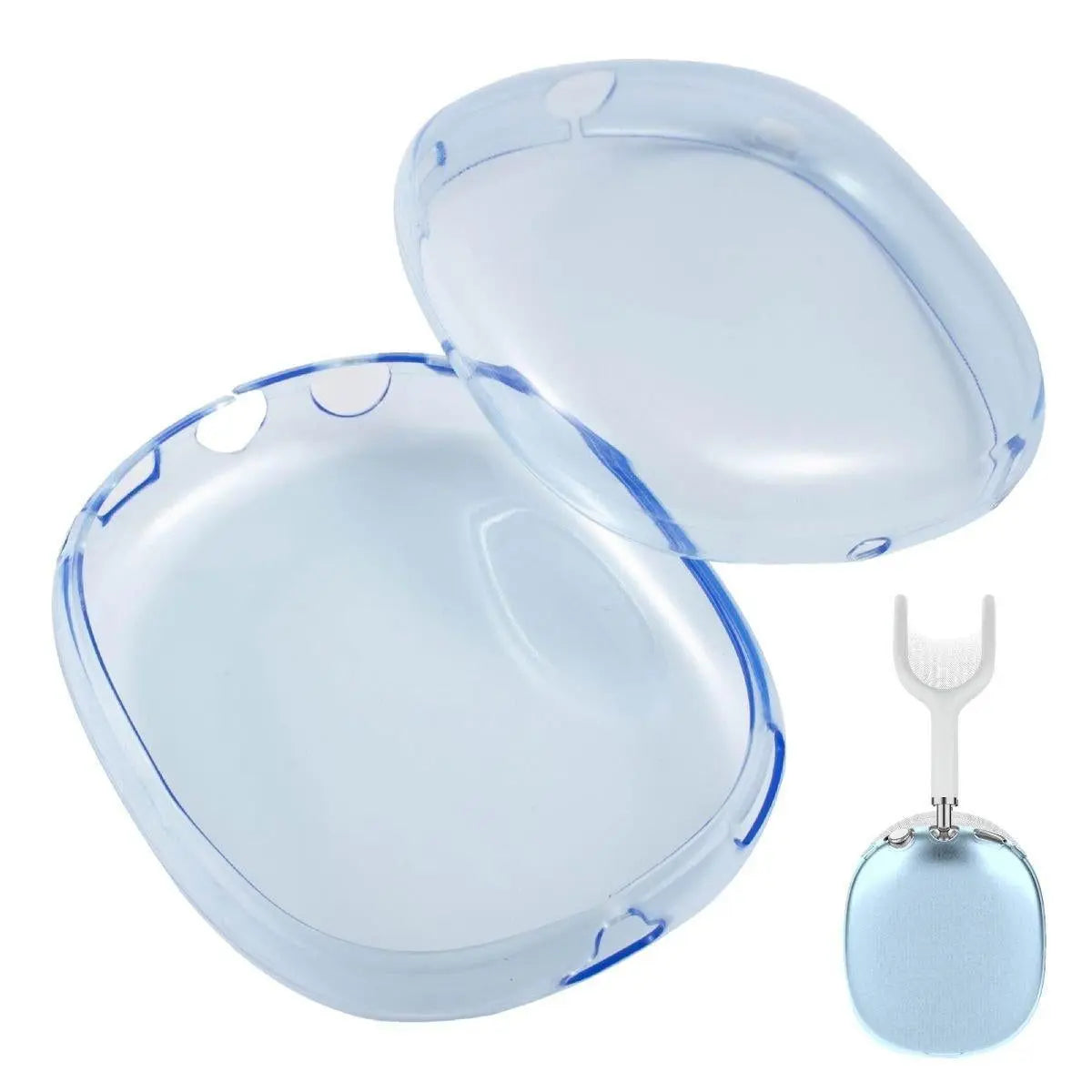 Case Cover for AirPods Max Headphones 2pcs Headphone Clear Case Shockproof Full Cover Protector for Apple AirPods Max -Blue Kemu |Fashion Home Kitchen Beauty