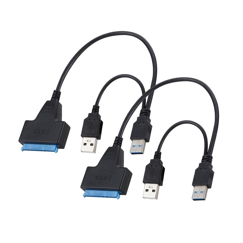 2Pcs USB 3.0 to SATA Hard Drive Adapter Cable External Hard Drive Converter Support for 2.5 inch Hard Drive HDD SSD Dual USB Kemu |Fashion Home Kitchen Beauty