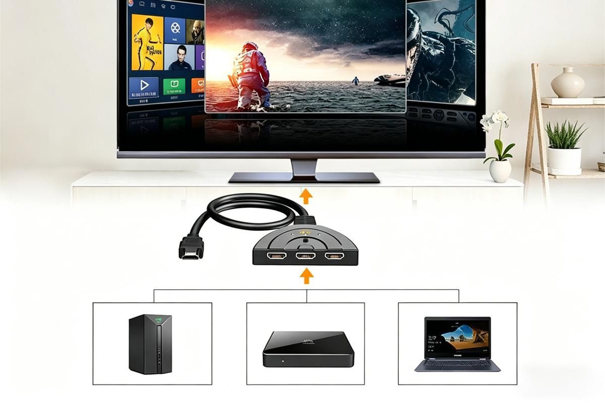 HDMI Splitter 1 in 3 out 4K Cable Adapter HDMI 3 Way Splitter for HDTV HD LCD Kemu |Fashion Home Kitchen Beauty