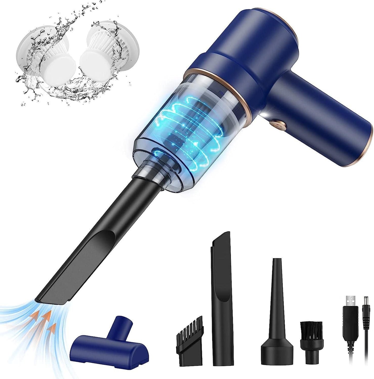 Handheld Car Vacuum Cleaner for Car Home Office Pet-Blue Kemu |Fashion Home Kitchen Beauty