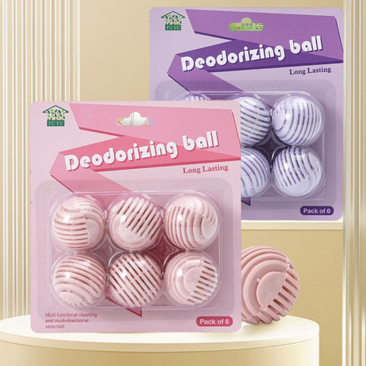 Shoe Deodorizing Balls - Deodorizing and Antibacterial Aromatherapy Beads for Wardrobes and Shoe Cabinets, Multiple Colors Available, Long-Lasting Odor-Eliminating Fragrance Balls, Pack of 6 - Blue Kemu |Fashion Home Kitchen Beauty