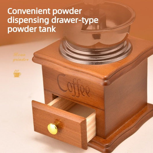 Vintage Wooden Hand Coffee Grinder, Manual Coffee Bean Mill with Ceramic Burr for Home Use—Light Brown Kemu |Fashion Home Kitchen Beauty