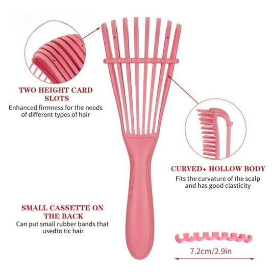 Adjustable 8-Claw Detangler Hair Brush, Hollow Curved Vent Brush for Wet and Dry Hair Styling and Massage - Green Kemu |Fashion Home Kitchen Beauty