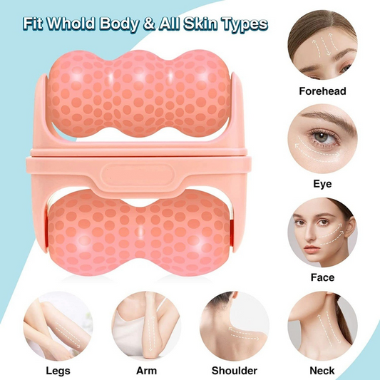 Double-Sided Dual Ice Roller Beauty Device, Household Cold Compress Roller, Lifting and De-Puffing Full-Body Massager—Pink Kemu |Fashion Home Kitchen Beauty