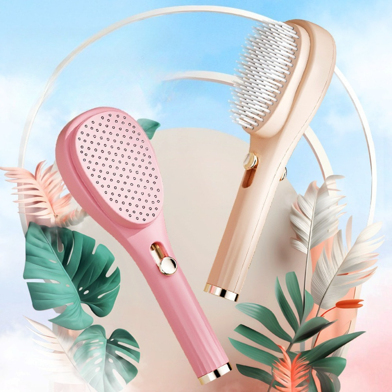 One-Click Self-Clean Retractable Massage Air Cushion Comb, Anti-Static Detangling Hair Brush for Scalp Care & Lifting—Beige Kemu |Fashion Home Kitchen Beauty