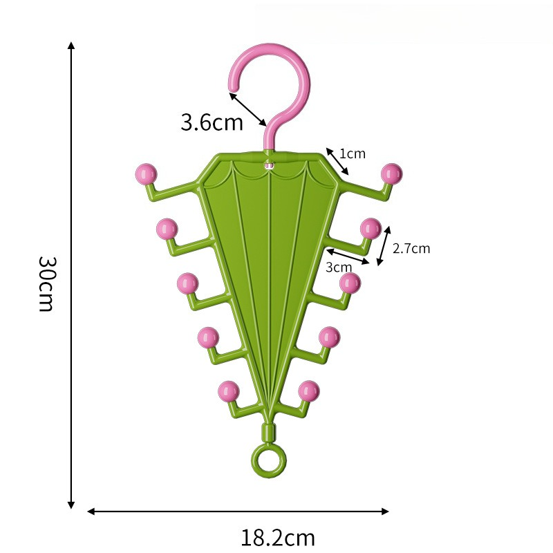 2-Piece V-Shaped Double-Sided 10-Hook Hanger Organizer, Stackable Multi-Purpose Storage Rack for Hats, Scarves, and Belts—Green Kemu |Fashion Home Kitchen Beauty