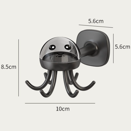 Octopus Rotating No-Drill Hook, Multi-Purpose Strong Adhesive 6-Claw Kitchen Utensil Wall Storage Rack—Beige Kemu |Fashion Home Kitchen Beauty