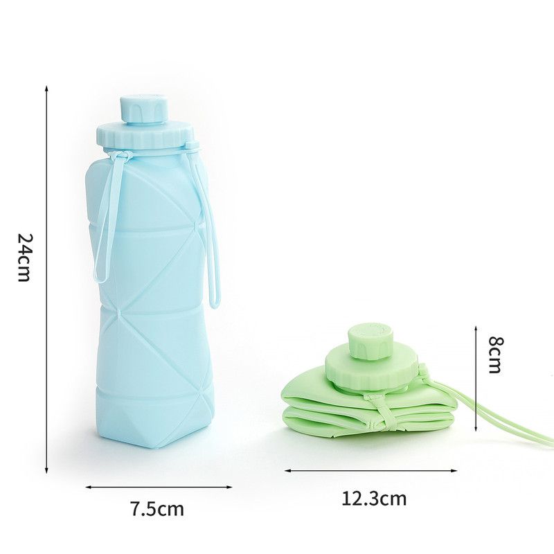 800ml Large-Capacity Food-Grade Silicone Folding Water Cup, Portable Outdoor High-Temperature Resistant Water Bottle, Travel and Camping Compressible Water Bottle, Travel Water Cup - Gray Kemu |Fashion Home Kitchen Beauty