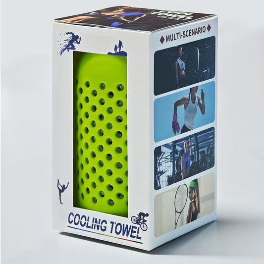 Sports Towel Silicone Fitness Towel Set – Quick-Dry Gym Towel – Fluorescent Green, 30×90cm