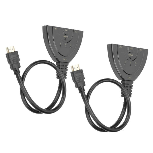 2Pcs HDMI Splitter 3 Port 4Kx2K MultiFunctional Hub Box Switcher for LCD HD Kemu |Fashion Home Kitchen Beauty