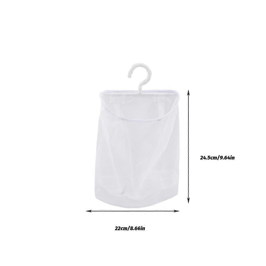 Hanging Mesh Storage Bag Folding Wall Organiser White