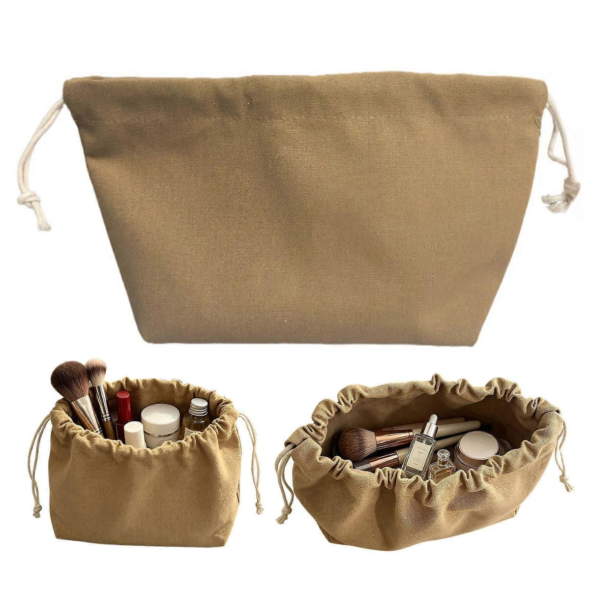 Canvas Drawstring Camping Storage Bag, Durable Gear Organizer for Outdoor and Home - S(17*17*11)