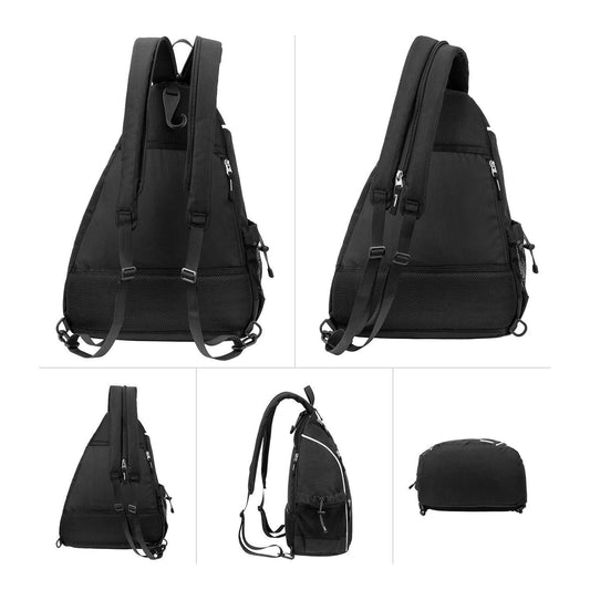 Pickleball Backpack Adjustable Sling Bag With Fence Hook And Large Capacity - Black Kemu |Fashion Home Kitchen Beauty