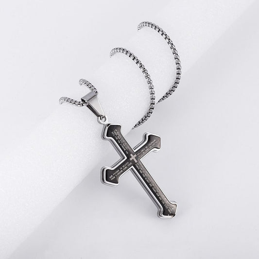 Puhai Stainless Steel Cross Necklace Silver Snake Bone Gold Kemu |Fashion Home Kitchen Beauty