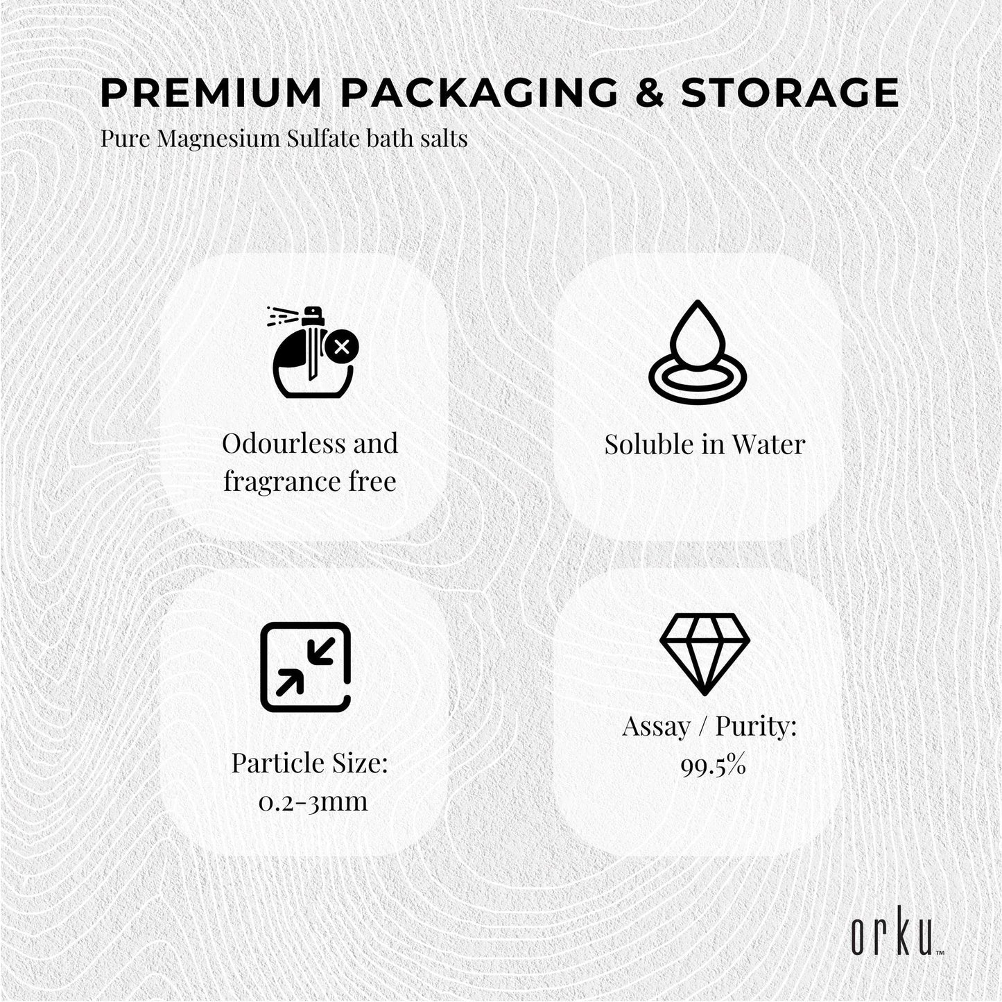 Orku 1Kg Epsom Salt Magnesium Sulphate Bath Salts Skin Body Kemu |Fashion Home Kitchen Beauty