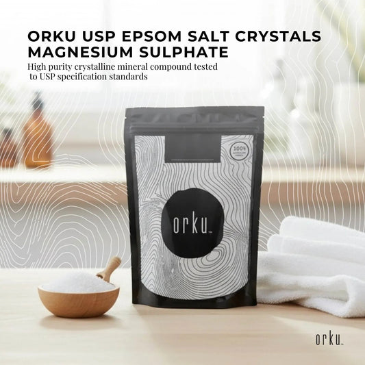 Orku 1Kg USP Epsom Salt Crystals Magnesium Sulphate - Bath Soak Salts Kemu |Fashion Home Kitchen Beauty