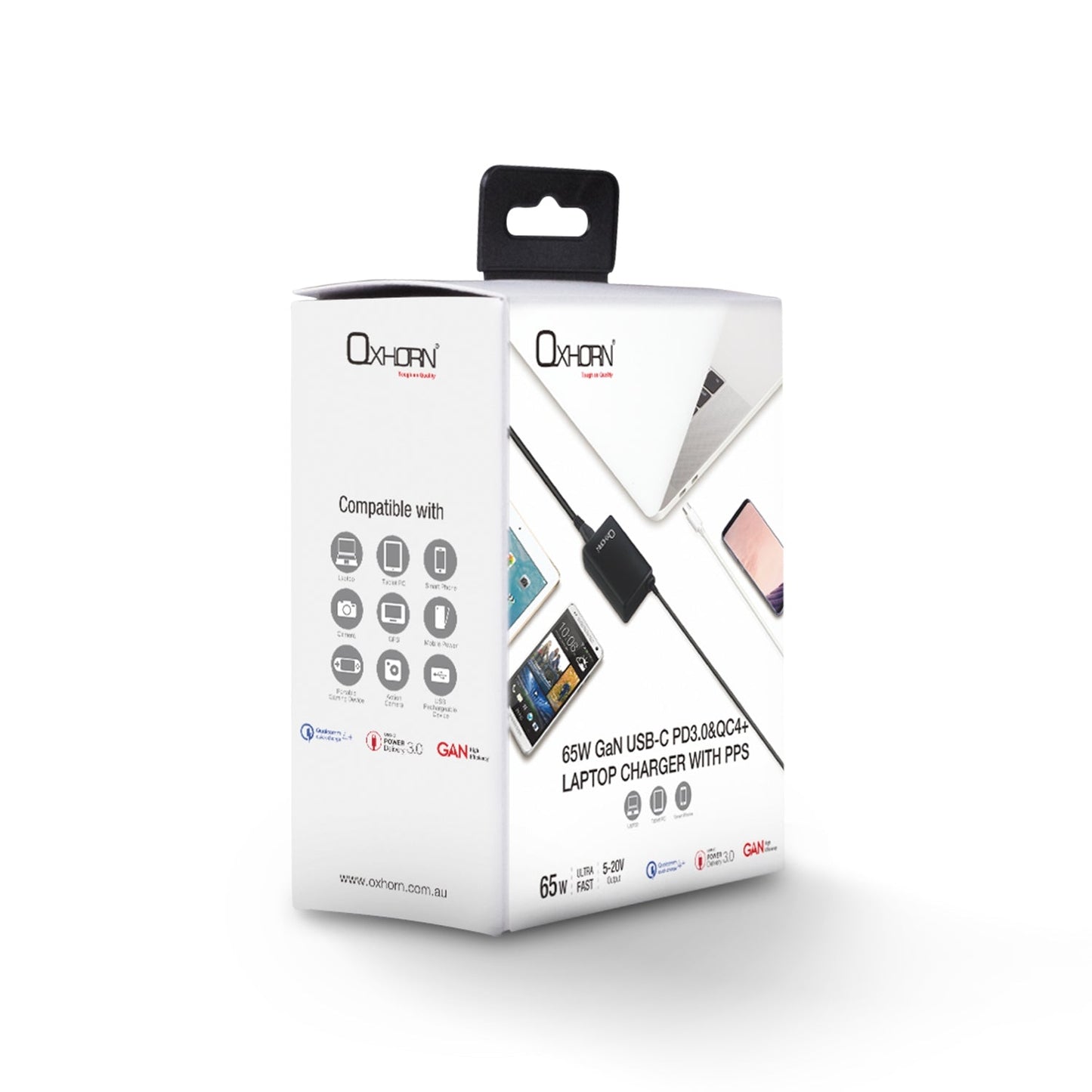 Oxhorn Type C GaN Charger 65W Black Kemu |Fashion Home Kitchen Beauty