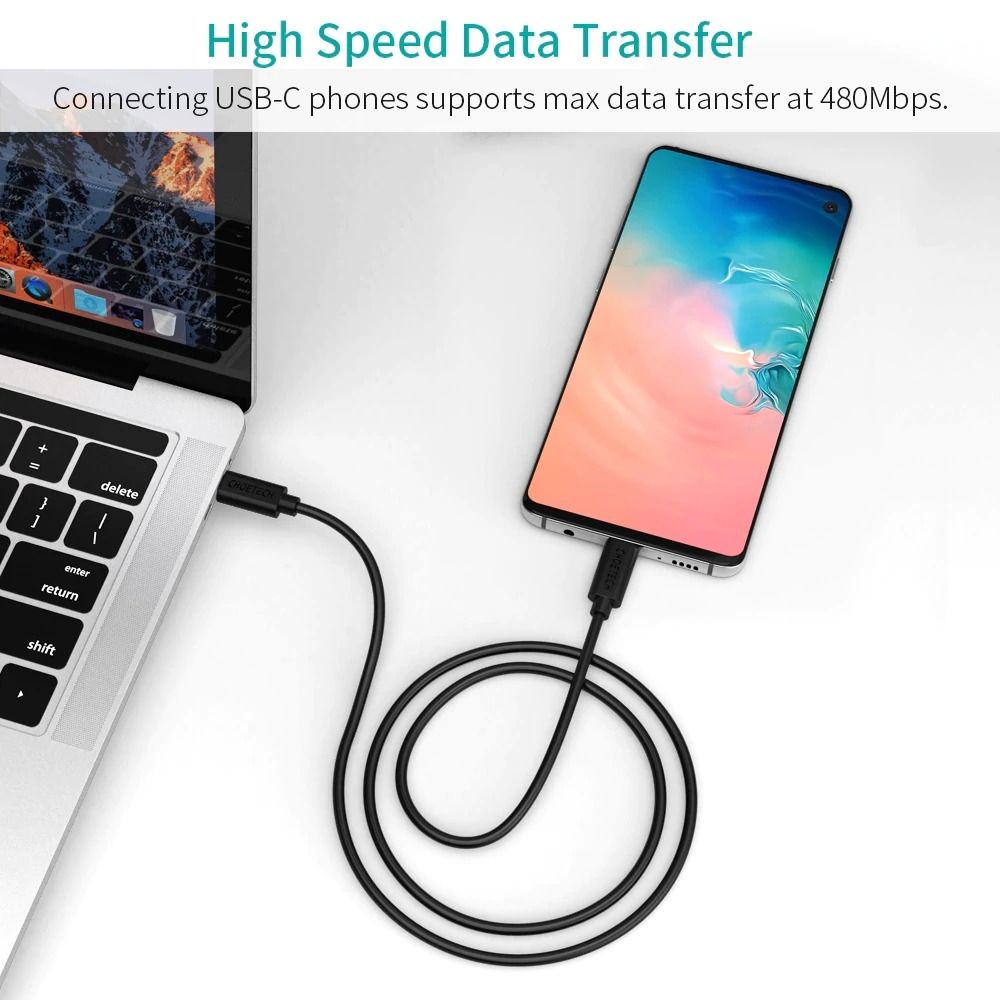 CHOETECH CC0003 USB-C to USB-C Cable 2M Black Kemu |Fashion Home Kitchen Beauty
