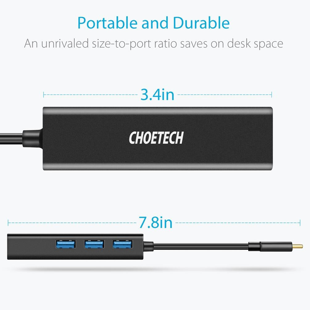 CHOETECH HUB-U02 USB-C To Ethernet Hub Kemu |Fashion Home Kitchen Beauty