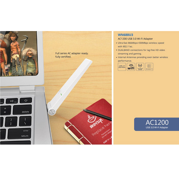 WINSTAR WIRELESS AC1300M DUAL BAND USB 3.0 ADAPTER - Kemu |Fashion Home Kitchen Beauty
