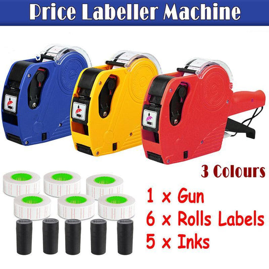 Tag Gun Labeller Kit With 6 Rolls Labels And 5 Inks Roller - Yellow Kemu |Fashion Home Kitchen Beauty