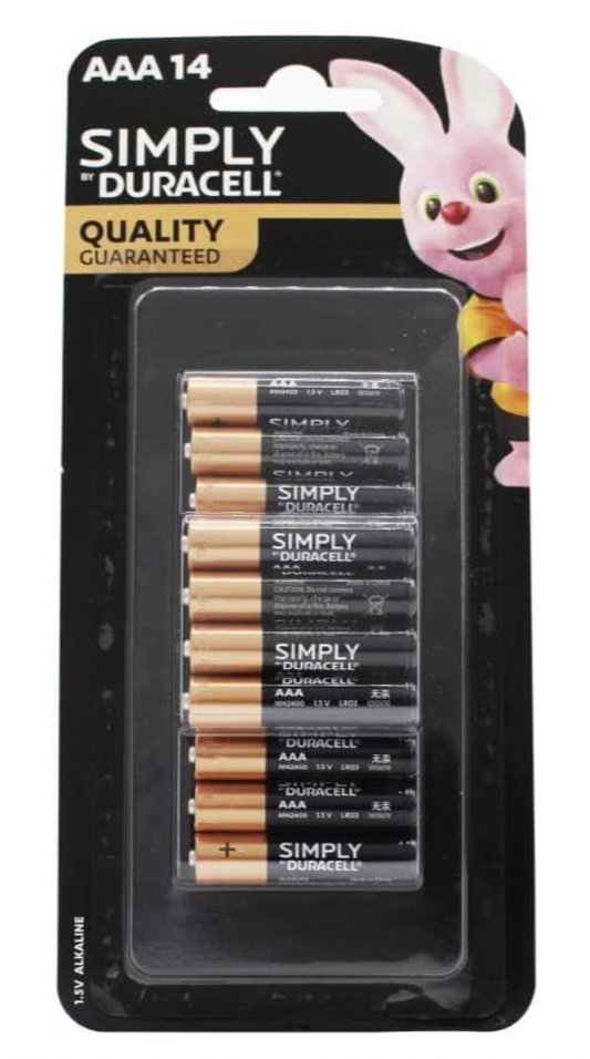 Duracell AAA Simply Batteries 1.5 Volts Alkaline Battery- 1 Pack of 14 Kemu |Fashion Home Kitchen Beauty