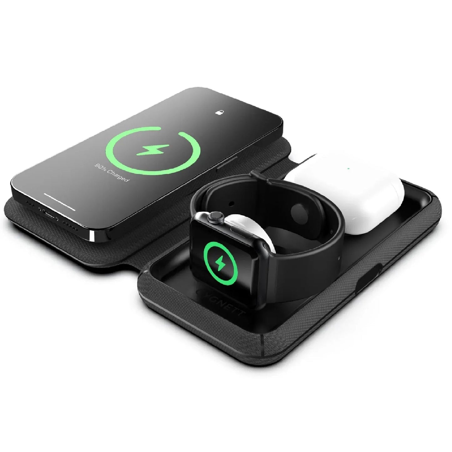 Cygnett MagTravel 3-in-1 Wireless Charger - Black Kemu |Fashion Home Kitchen Beauty