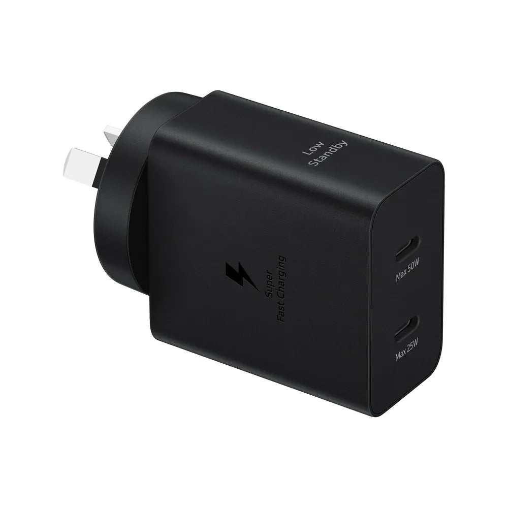 Samsung 50W Duo FAST Charge 2.0 Wall Charger with 1.8M LONG USB-C to USB-C Cable - Black Kemu |Fashion Home Kitchen Beauty