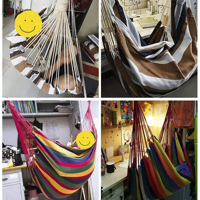 Colorful Striped Hammock Chair with Ropes and Storage Bag - Red Stripes Kemu |Fashion Home Kitchen Beauty
