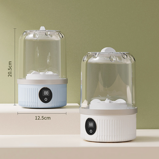 White Portable Mini Washing Machine - Rechargeable USB-C Electric Washer for Travel, Delicates & Socks Kemu |Fashion Home Kitchen Beauty