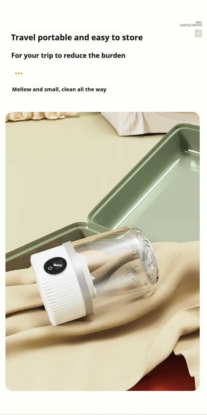 Blue Portable Mini Washing Machine - Rechargeable USB-C Electric Washer for Travel, Delicates & Socks Kemu |Fashion Home Kitchen Beauty