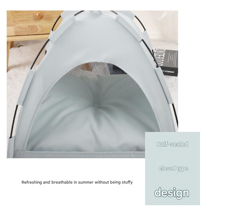 Green Premium Portable Pet Tent Bed with Cooling Mat - Breathable Foldable Outdoor Indoor Cat Dog House Shelter for Summer(Size: S) Kemu |Fashion Home Kitchen Beauty