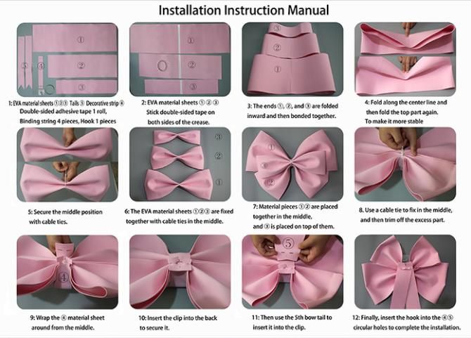 Pink EVA Bow Decoration DIY Kit - 75cm x 100cm DIY Party & Event Backdrop Bow for Valentine's Day, Christmas, Birthday, Wedding, Shop Display Kemu |Fashion Home Kitchen Beauty