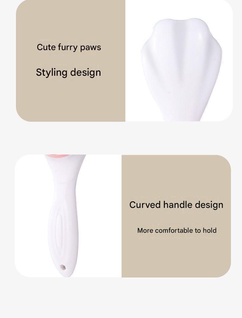 Blue Silicone Cat Paw Face Brush - Long Handle Manual Facial Cleanser for Deep Pore Cleaning, Exfoliating & Massaging - Soft Bristles for Blackhead Removal, Gentle on Skin, Travel Friendly Kemu |Fashion Home Kitchen Beauty