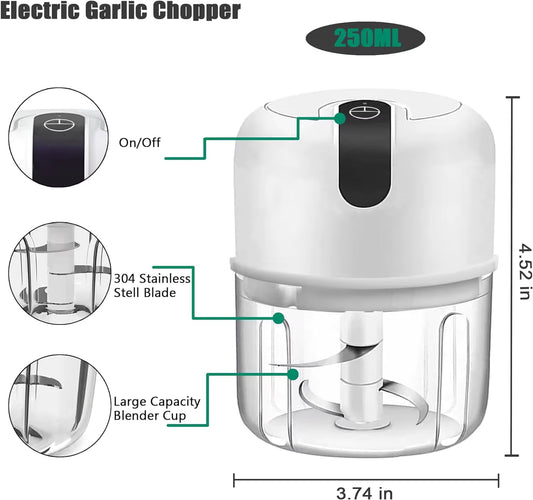 Pink 250ML Electric Mini Food Processor & Garlic Chopper with 3 Stainless Steel Blades & USB Charging – Portable Smasher & Meat Grinder for Vegetable,Chili,Fruits,Ginger and Baby Food,Seasoning Kemu |Fashion Home Kitchen Beauty