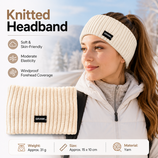 Beige Women's Knitted Headkerchief- Soft Yarn Wide Ear Warmer Head Wrap, Stretchy Non-Slip Forehead Protector for Sports, Yoga, Postpartum Care and Winter Outdoor Activities Kemu |Fashion Home Kitchen Beauty