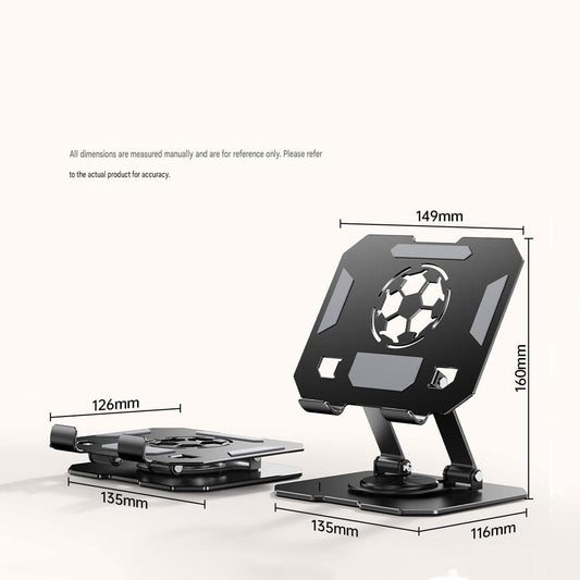 Black 360 Degree Rotating Tablet and Phone Stand Adjustable Desktop Holder Foldable Aluminium Alloy Device Stand for Video Calls Streaming Study and Office Us - Kemu |Fashion Home Kitchen Beauty
